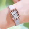 Gedi Retro Small Square Dial Ladies Waterproof Leather Strap Quartz Watch