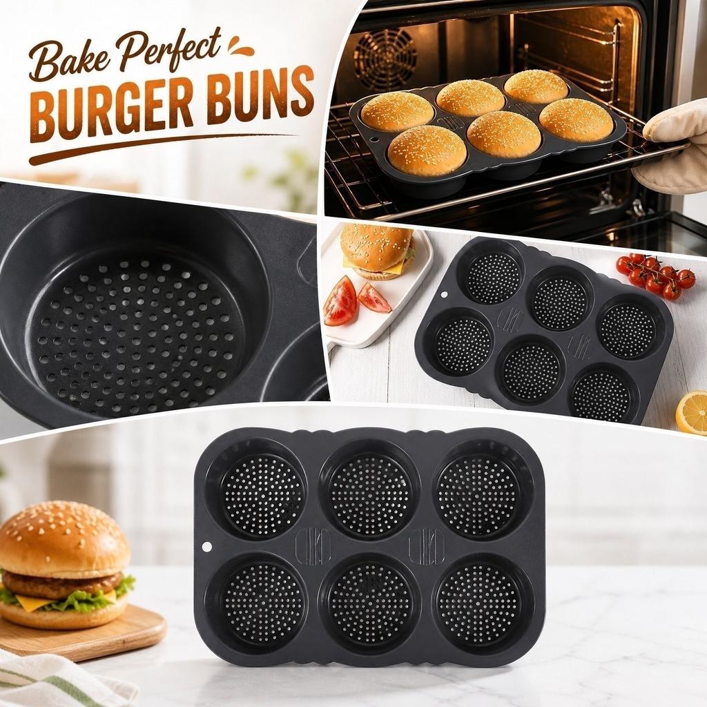 Silicone Press and Bread , Nonstick Easy Release Baking Tool - for Homemade Burgers, Sandwiches, Baguettes