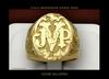 Gold Letter M Carved Men's Signet Ring - European and American Style