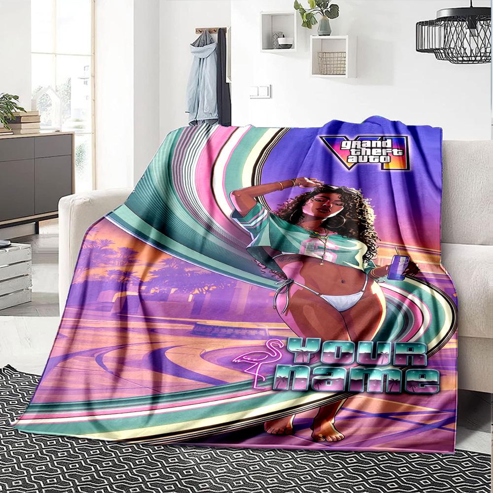 Gta Personalized Name Blanket Gift Personalized Blanket Comfortable Throw For Couch Home Decor Bed Sofa for All Occasions