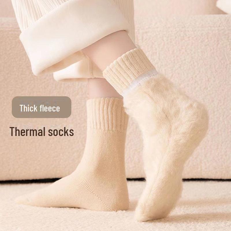 Women's Plush Thick Velvet Winter Socks - Mid & Long Tube for Warmth