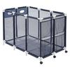 Pool Storage Bin, C, Rolling Pool Float Storage Organizer with Side Pockets & Casters, Heavy Duty Plastic Frame, Poolside Toys Noodles Holder Mesh