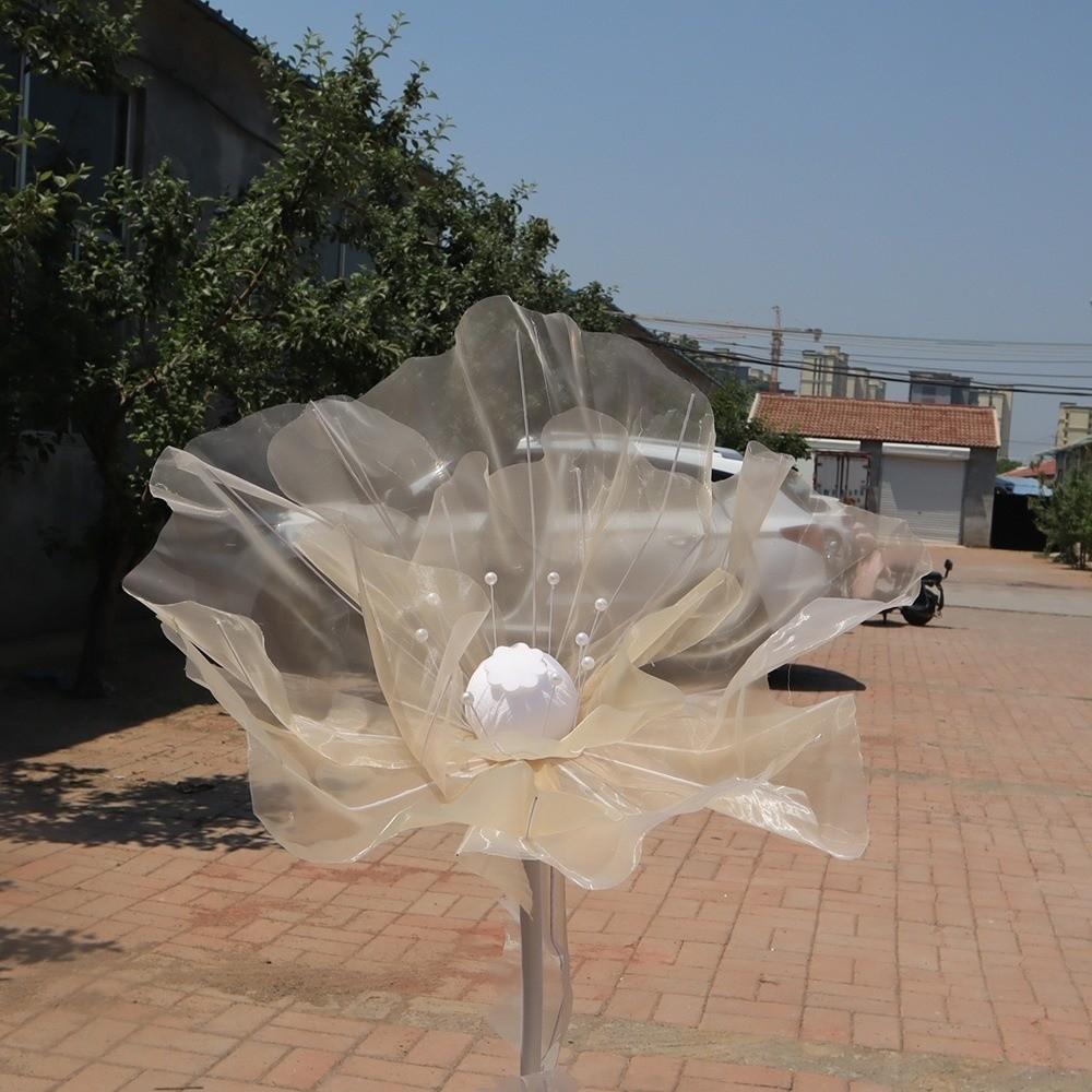 50cm 3D Gaze Künstliche Blume Schimmernder Effekt Große Riesige Netzblume Haus Garten Dekoration