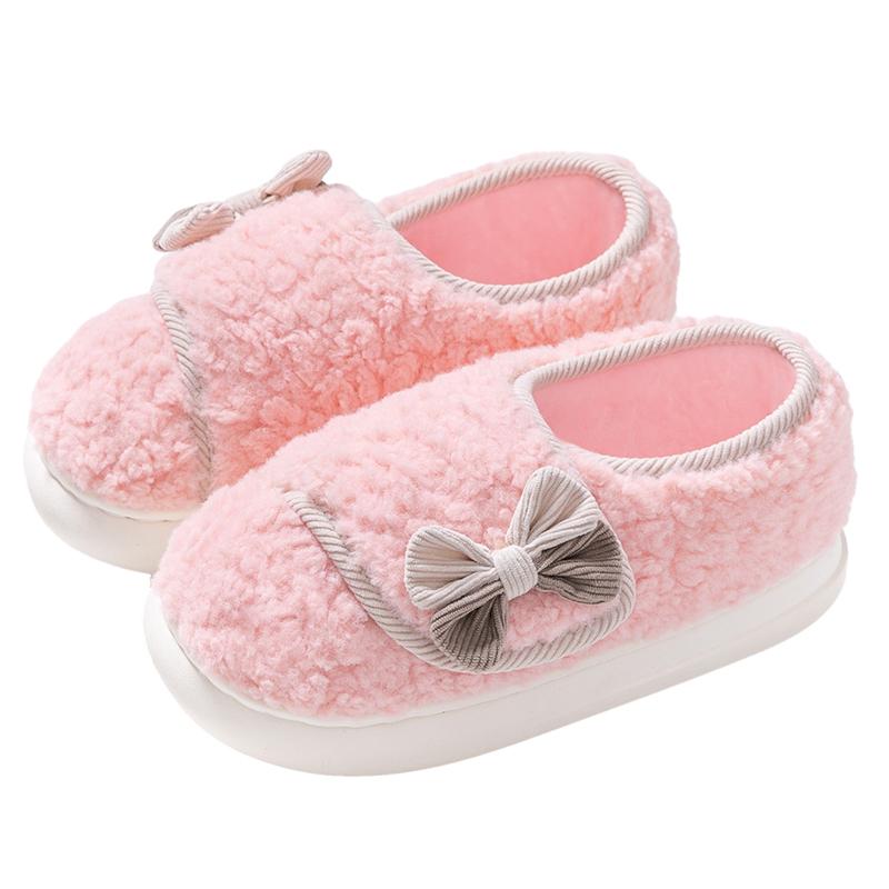 Women Cotton Slippers Plush Warm Thick Bottom Slides Breathable Soft Non-slip Slippers Indoor Outdoor Casual Slippers