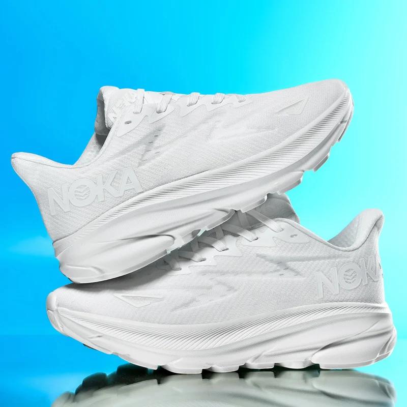 Men's Running Shoes Race Outdoor Breathable Couple Non-Slip Jogging Cushioning Luxury Shoes Trainer Sneakers Mesh Off-road Shoes