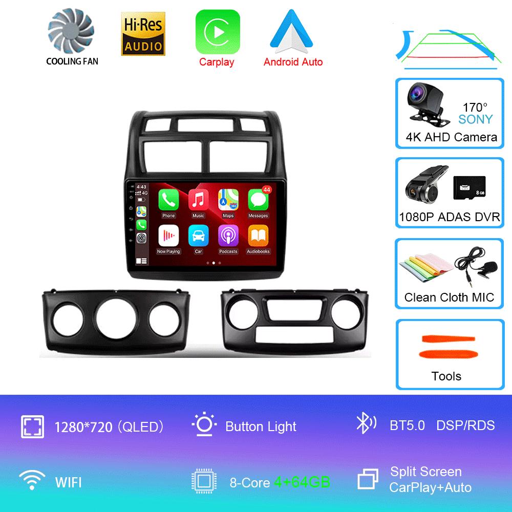 Car Radio Android 14 For Kia Sportage 2 2004 2005 2006 2007-2010 Navigation GPS Multimedia Video Player Stereo Wireless Carplay