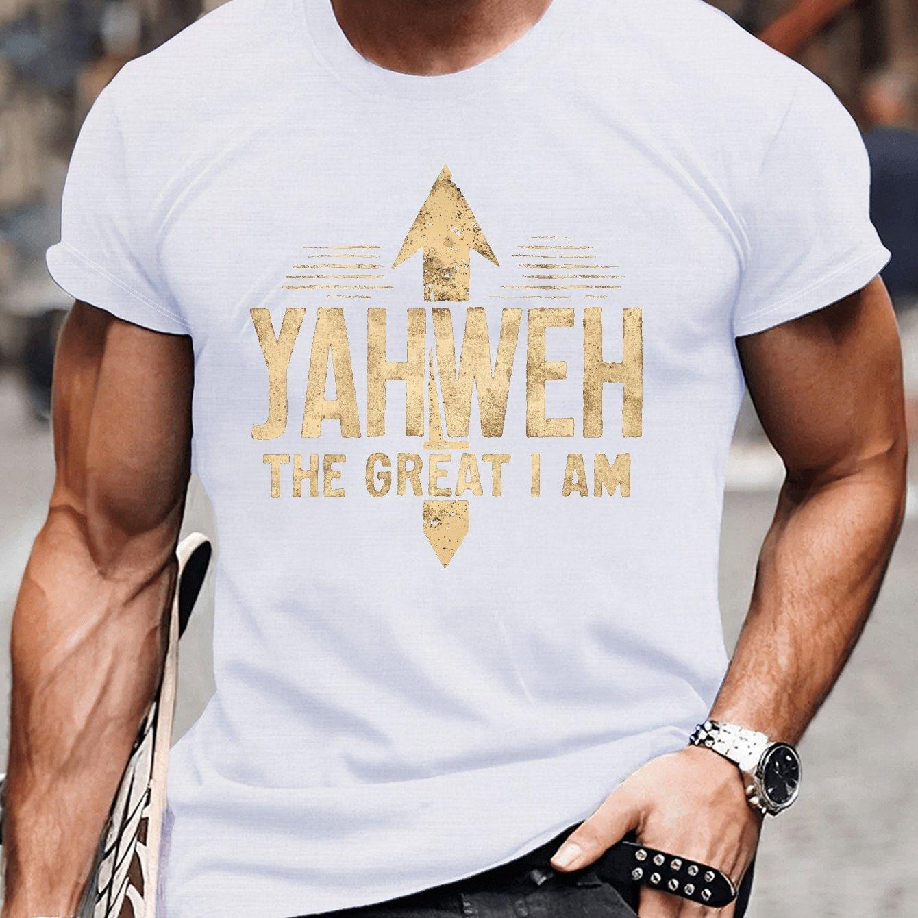YAHWEH THE GREAT I AM Graphic Tee Mens Breathable Cotton Casual Short Sleeve TShirt S