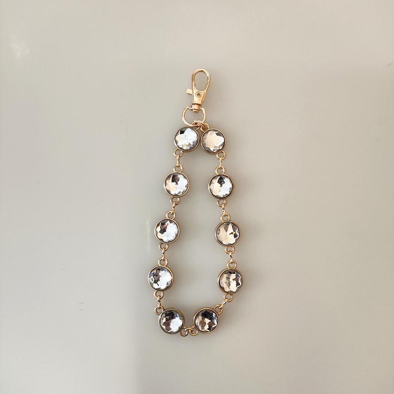 Rhinestone Decorated Alloy Beaded Neck Hanging Mobile Phone Chain Accessory For Women