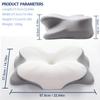 Memory Foam Pillow Cervical Pillow Neck Pain Relief Contour Ergonomic Orthopedic Support Side Back Stomach Sleeper Gifts Grey