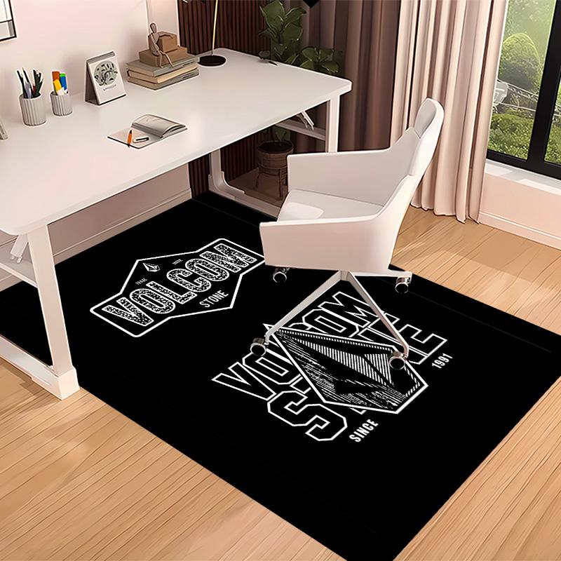 V-VOLCOM LOGO3 Printed Absorbent Washable Carpet, Non-Slip Bathroom Mats, Kitchen Rugs, Yoga Mat,Living Room Entrance, Camping Picnic Rugs