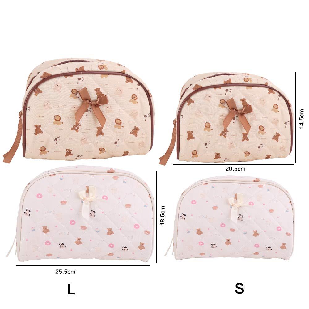 Portable Women's Cosmetic Bag Bear Pattern Travel Toiletry Bag Make Up Storage Bag  Household