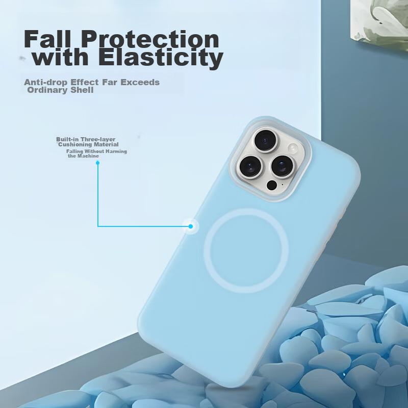 IPhone 16 Pro Case, Liquid Silicone for IPhone, Full Protection, Jelly GrayMagSafe Magnetic Version | Liquid Silicone | Skin-Like Feel