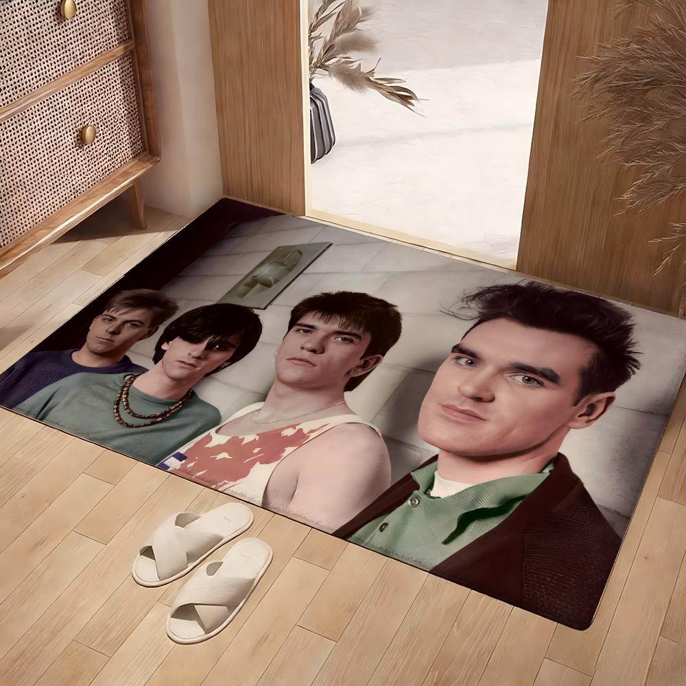 The S-smiths Band Floor Mat Soft Flannel Rug Non-Slip Absorbent Mat For Bathroom Bedroom Home Decor