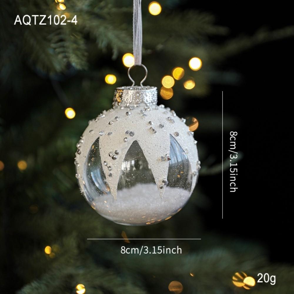 New 8CM Transparent Christmas Hanging Balls DIY Plastic Christmas Tree Ornament Christmas Hanging Ornament Wedding Party