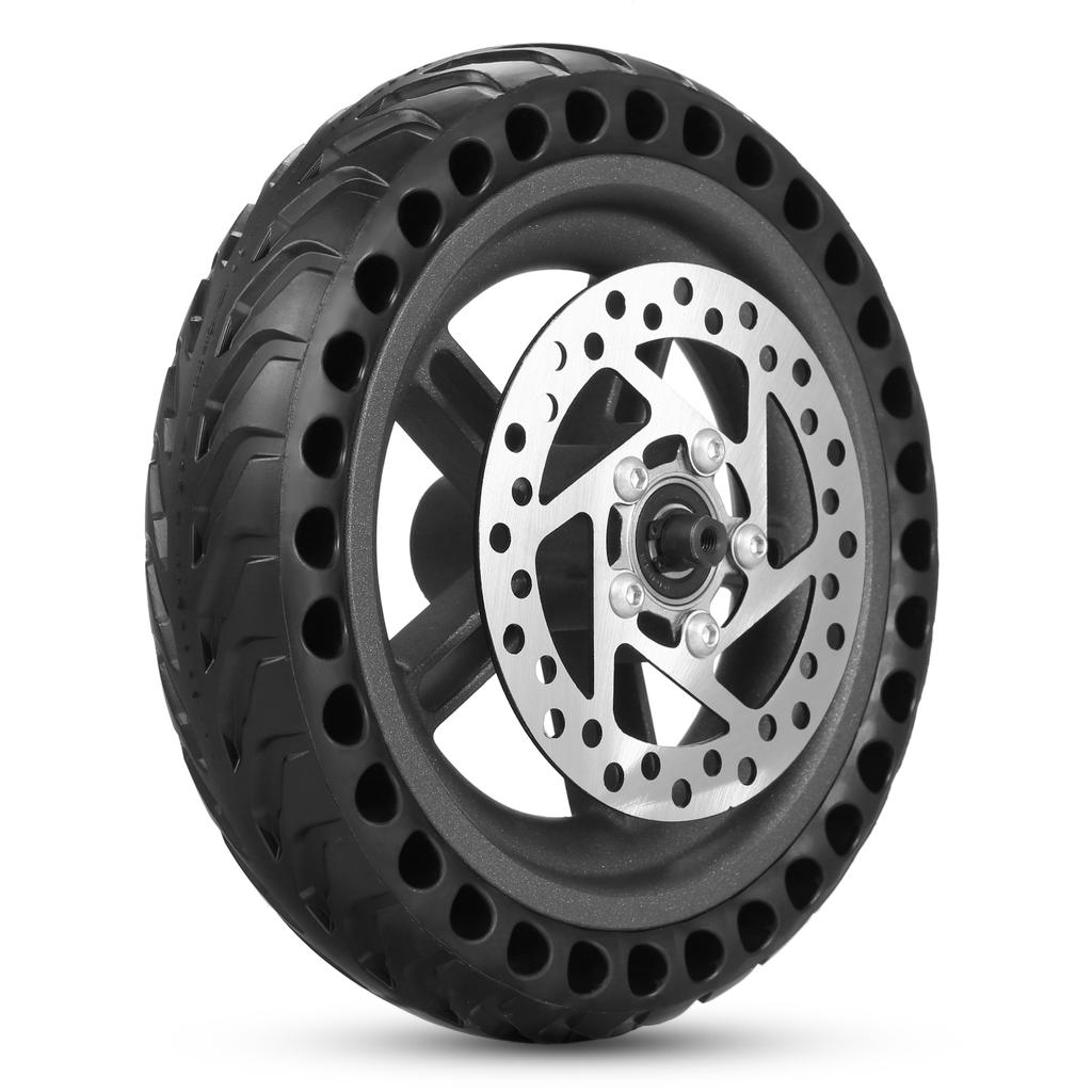 Electric Scooter Rear Tire with Wheel Hub Disc Brake Set 8.5 inches Solid Electric Scooter Wheel Replacement for Xiaomi