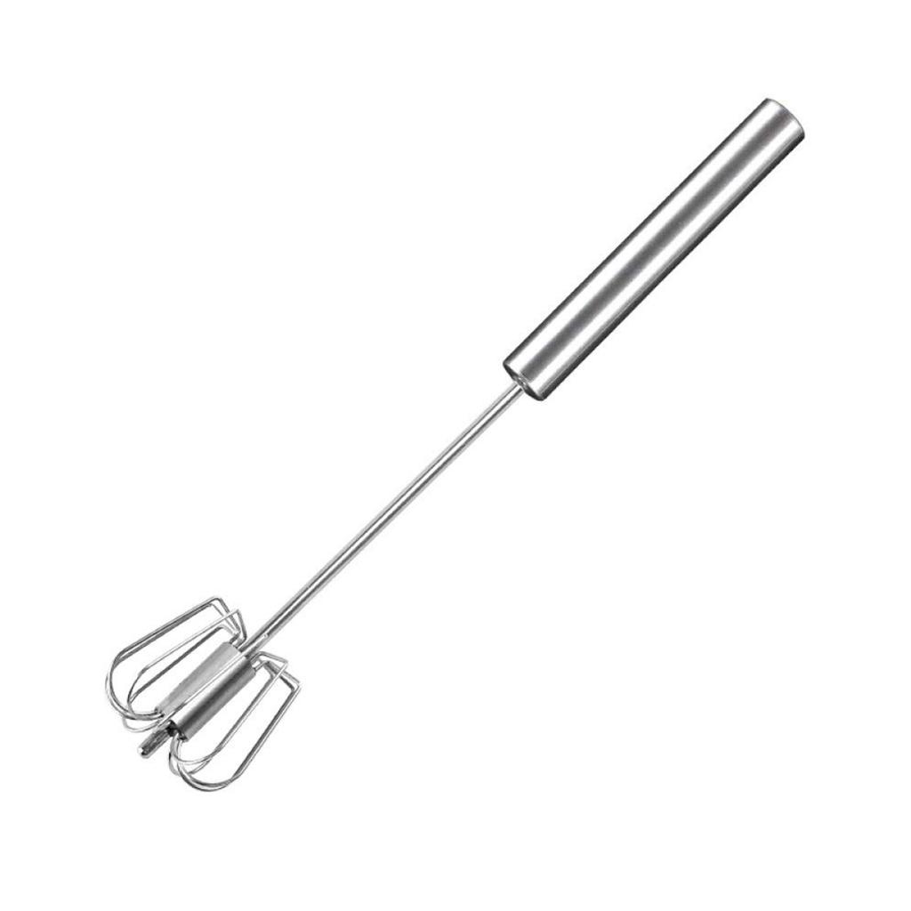Hand Push Whisk Blender Stainless Steel Egg Beater Semi Automatic Mixer Manual Self Turning Easy Whisk Milk Frother