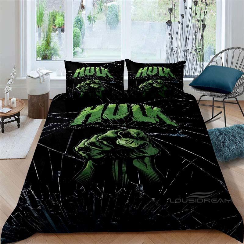 Das dreiteilige Hulk-Bettwäscheset ist ein elegantes Bettwäscheset für Erwachsene und Kinder, geeignet für Doppel- und Einzelbetten.