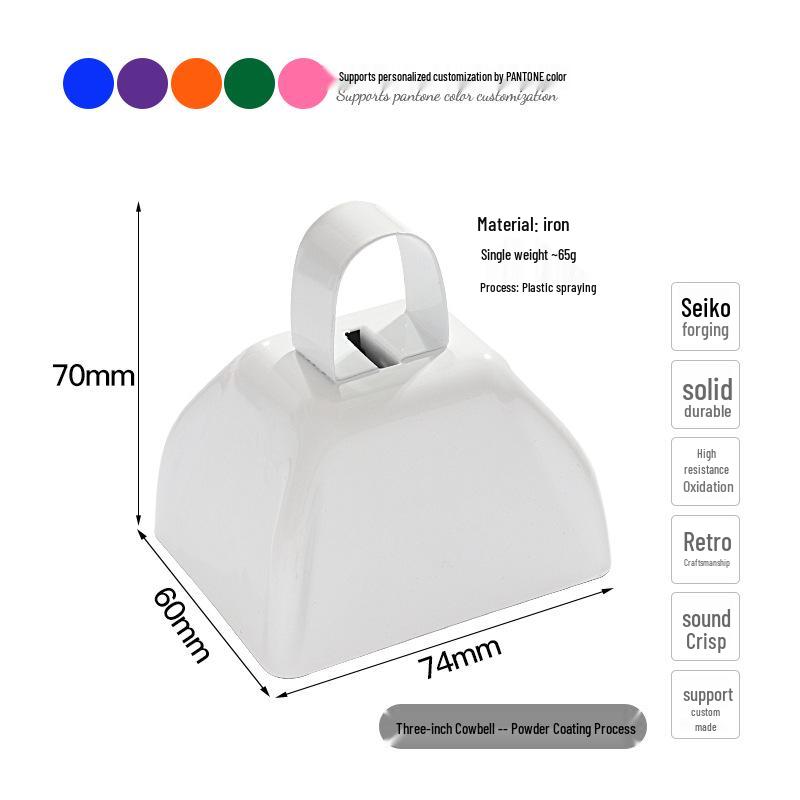 Three-Inch & Four-Inch Hand-Cranked Cowbells - 13 Colors, Perfect for Parties and Handicrafts