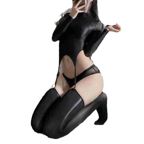 Sexy underwear open file free oil light bright aurora horse oil silky smooth sexyIllusion mesh full tight woman
