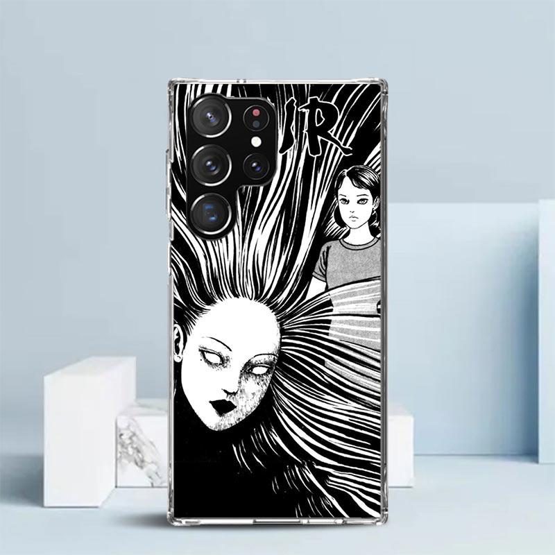 Japanese Horror Comic Anime Soft Cover for Samsung Galaxy S25 Edge S26 S24 S23 Ultra Phone Case S22 S21 Plus S20 FE Print Patter