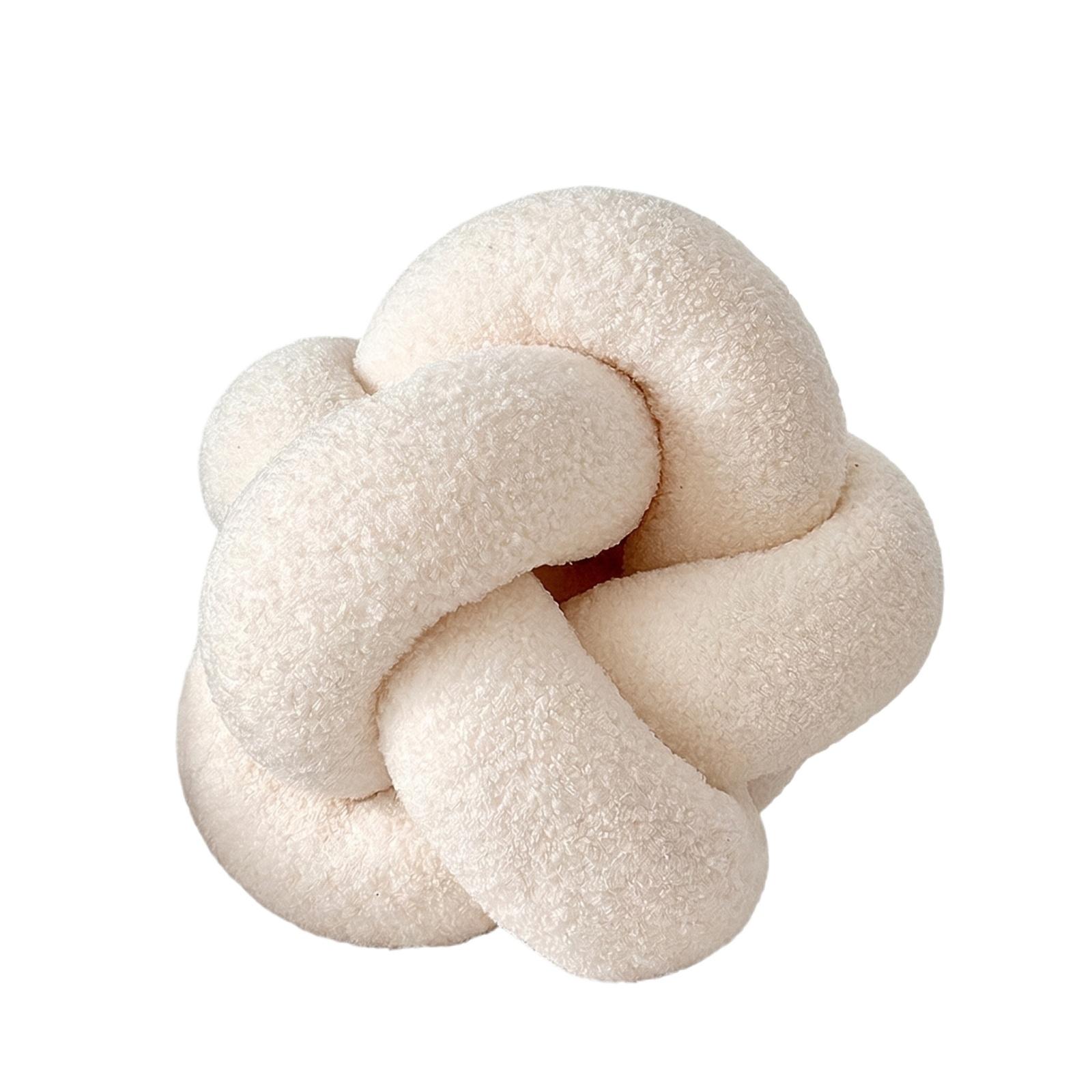 

Handwoven Knot Pillow Decorative Soft Plush Cushion for Living Room Bedroom Sofa Chair Home Use Comfortable Supportive Design One Size білий