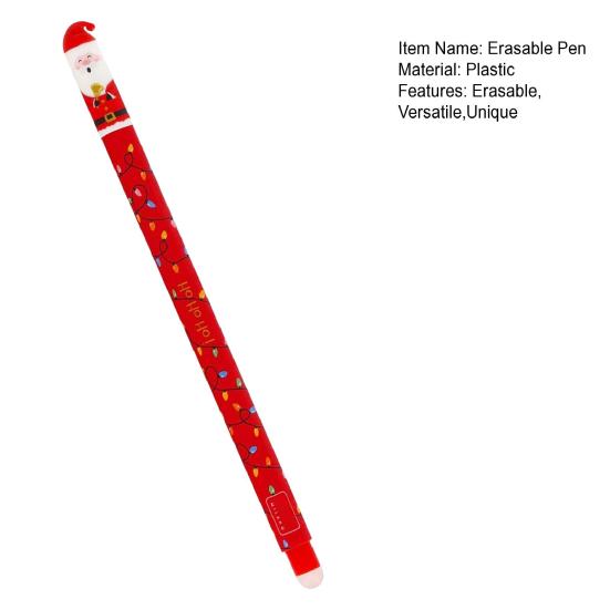 Erasable Pen Set Christmas Theme Pen Santa Reindeer Elf Design Smooth Writing Pens Stationery Supplies for Students Teachers