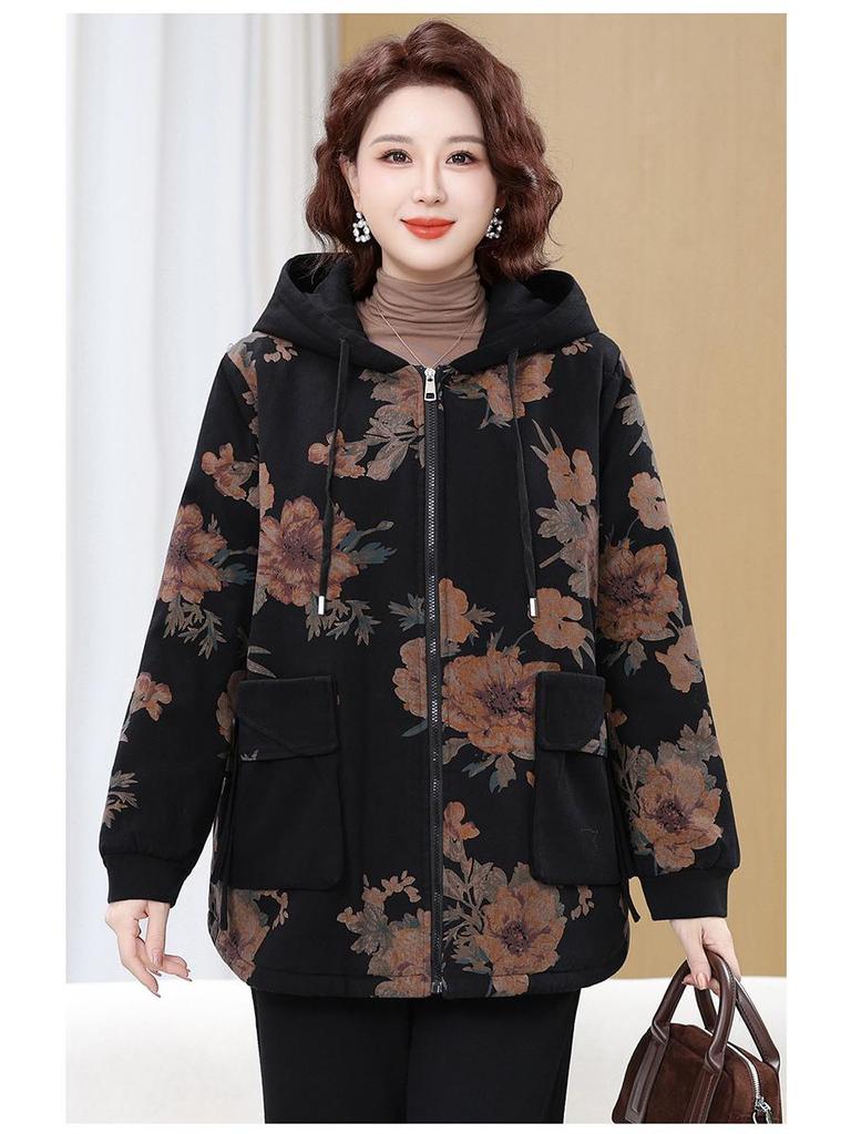 Plus Size Winter Cotton Jacket for Middle-Aged and Elderly Women - Warm Coat for Special Sizes