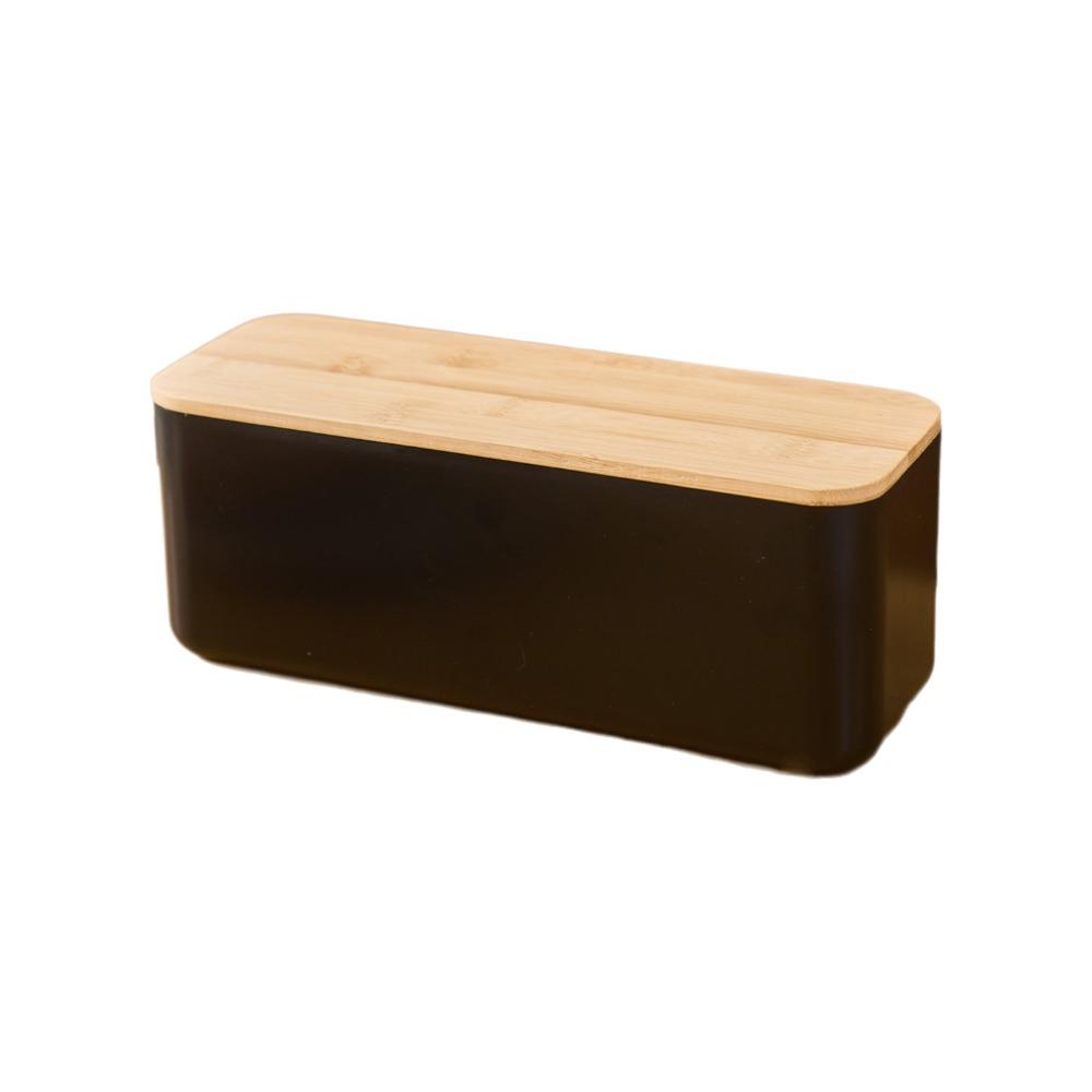 Cutting Board Lid Bread Box With Wooden Lid Bamboo Lid Rectangular Shape Bread Storage Bin Fresh Keeping Space Saving