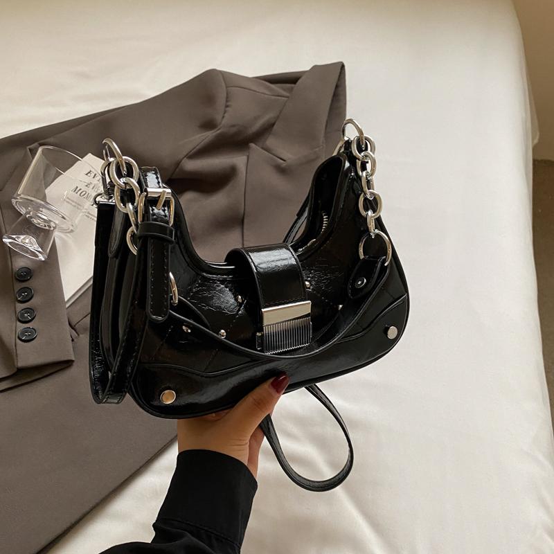 

Классическая сумка через плечо из искусственной кожи с клапаном для женщин, модные универсальные женские сумки для поездок на работу и подмышки, модные маленькие сумки