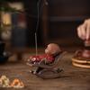 Charming Zen Buddha Tea Pet Ornament with Rocking Chair Incense Burner for Tea Table Accessories