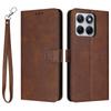 Wallet Case for Edge 70 Fusion+ 5G - Leather/PU, Brown, With Lanyard