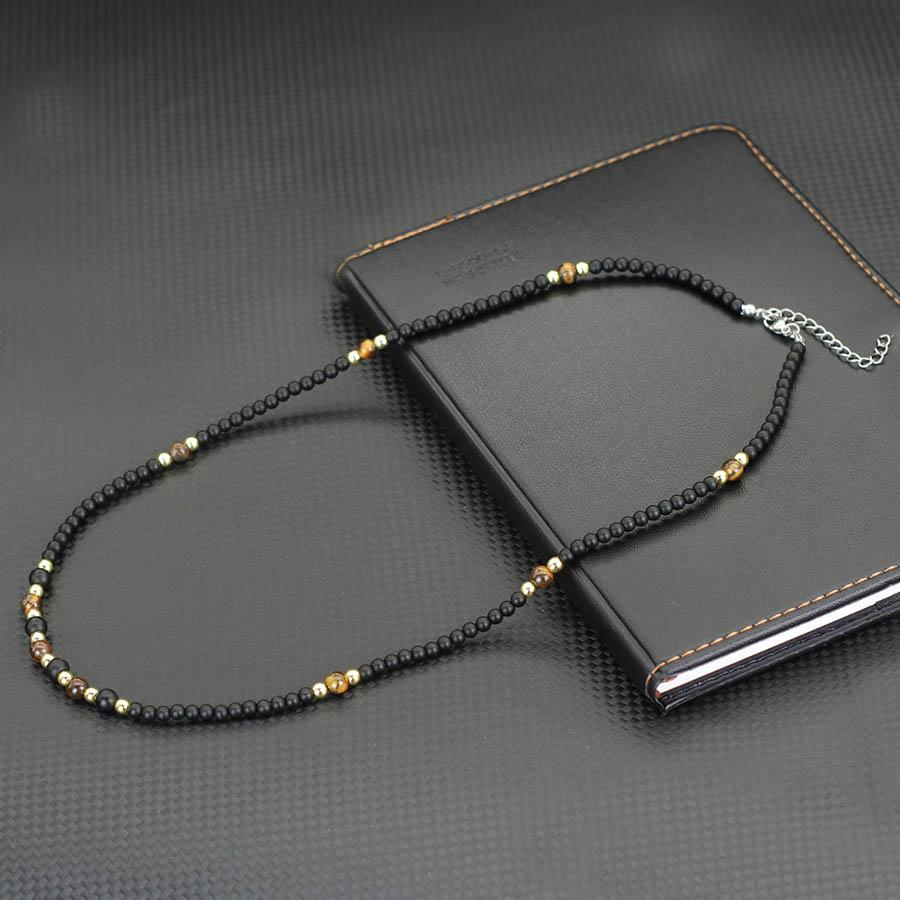 

Stylish Natural Stone Necklace For Men Handmade 23 Inches Long Collar Unfading Hematite Stone Healing Neck Accessories Hombre 50cm оникс