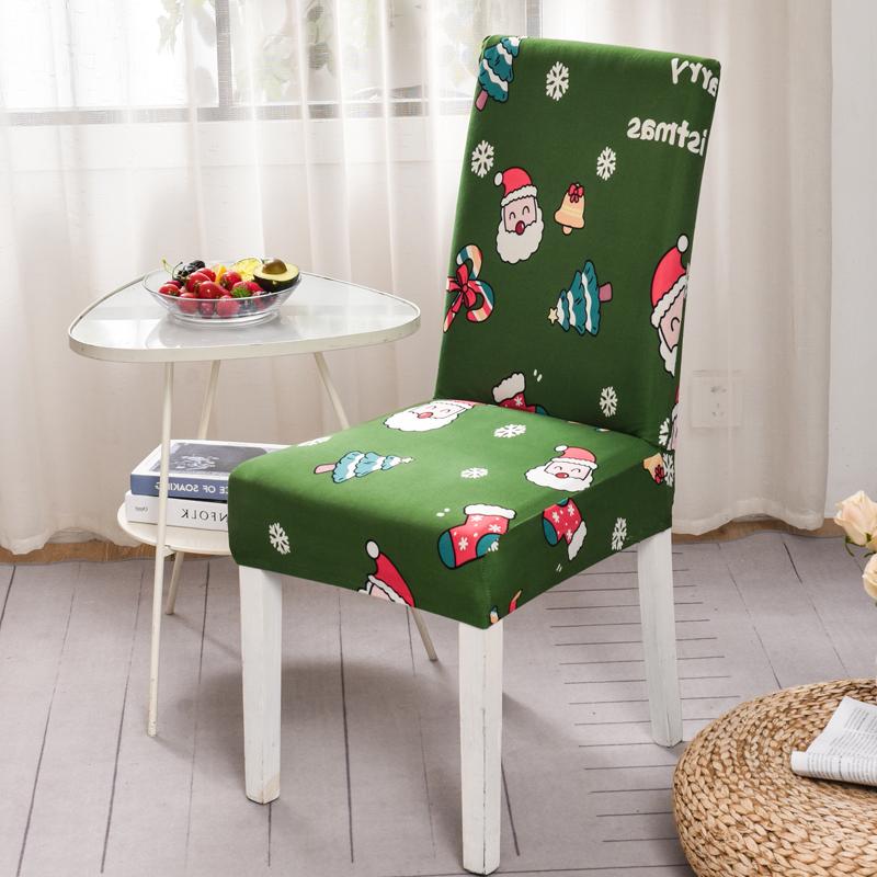 Christmas Decoration Stretch Covers Chair Cover For Dining Room Office Banquet Chair Protector Elastic Material Armchair Cover