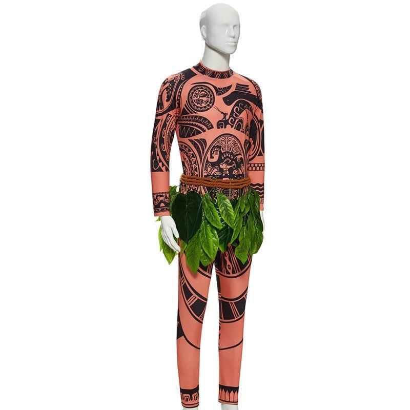 Moana Cosplay Maui Costume Halloween Anime Adult Outfit
