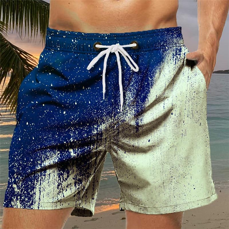 Men's Color Gradient Graphic Prints Swim Trunks Swim Shorts Board Shorts Mid Waist Hawaiian Boho Casual