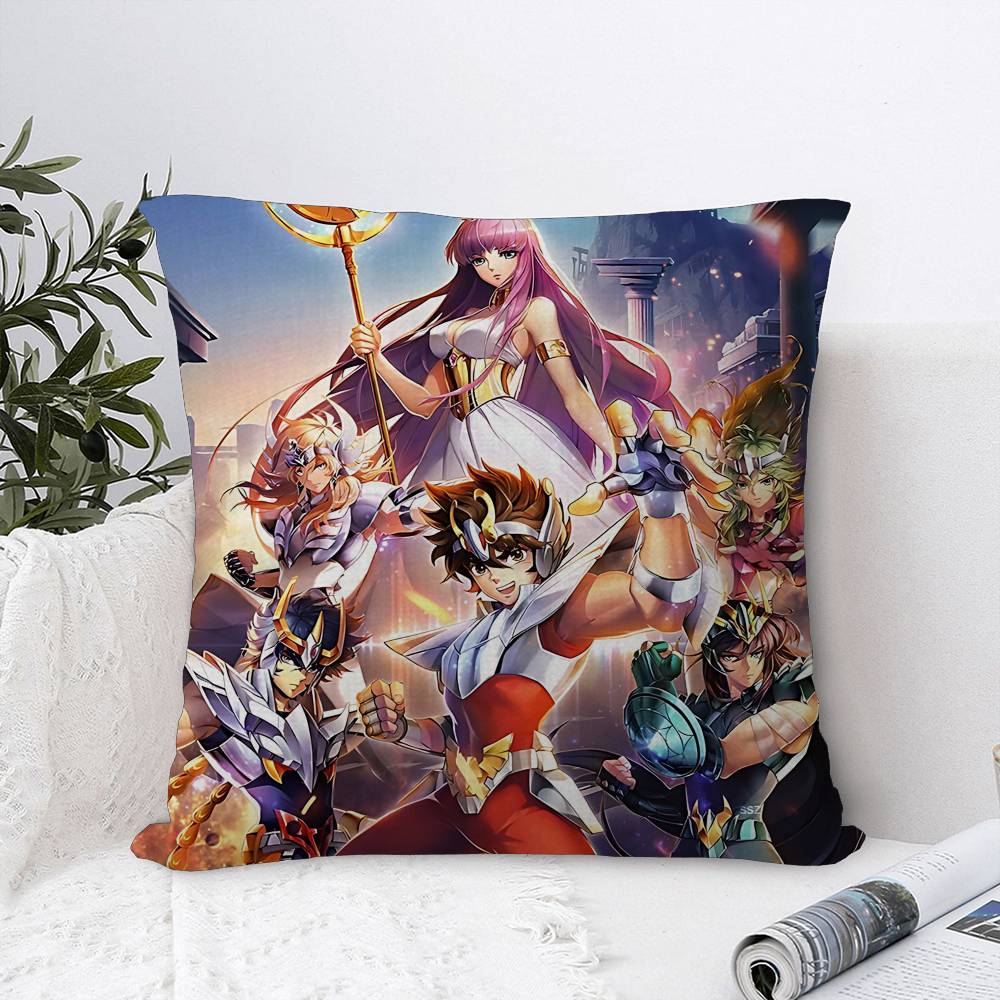 Japanese Hot Anime S-Saint Seiya Personalized Picture Text Home Decorative Pillows Household Gifts 45x45cm