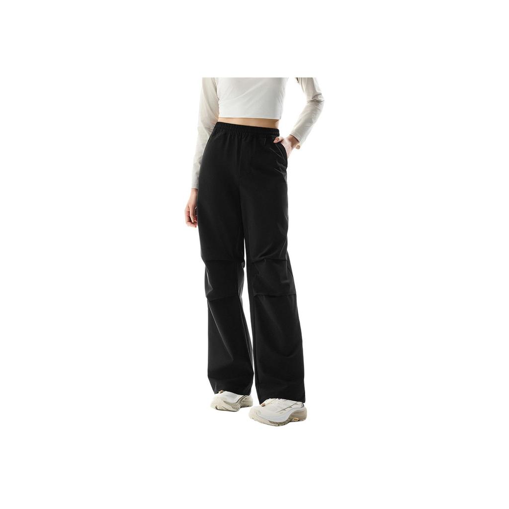 Anta Comfortable Casual Simple High-Waisted Straight-Leg Sports Pants Women bottoms Basic-Black 962516501-4