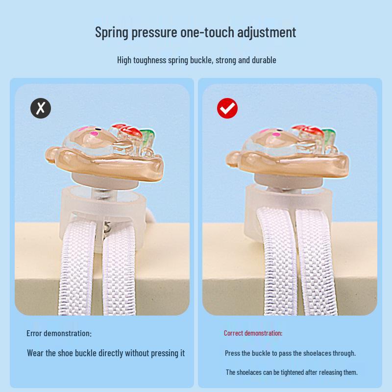 Cartoon No-Tie Shoelace Buckle Fastener for Kids