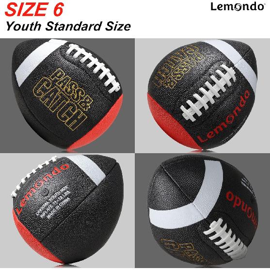 PassCatch Composite Training Football, Peewee Size, Youth Size(Ages 5-13) & Official Size(Ages 14+), Enhance Solo Passing Catching Skills(with Pump)