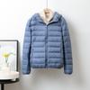 Double-layer fabric Lightweight women's hooded stand-up collar Winter duck down jacket Slim fit