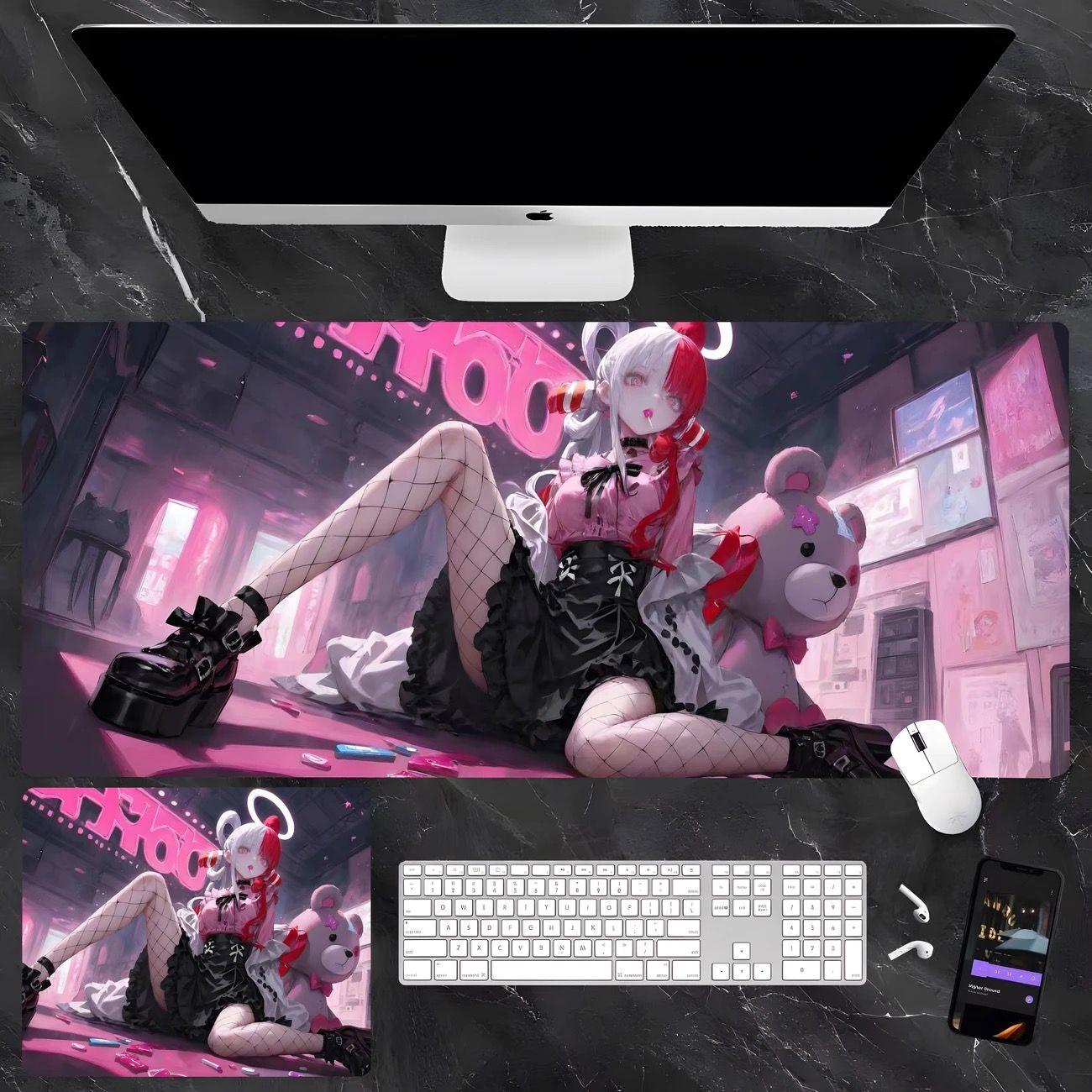 

Большой коврик для мыши с изображением персонажа One Piece Beauty, подходит для киберспорта, офиса и использования на рабочем месте.