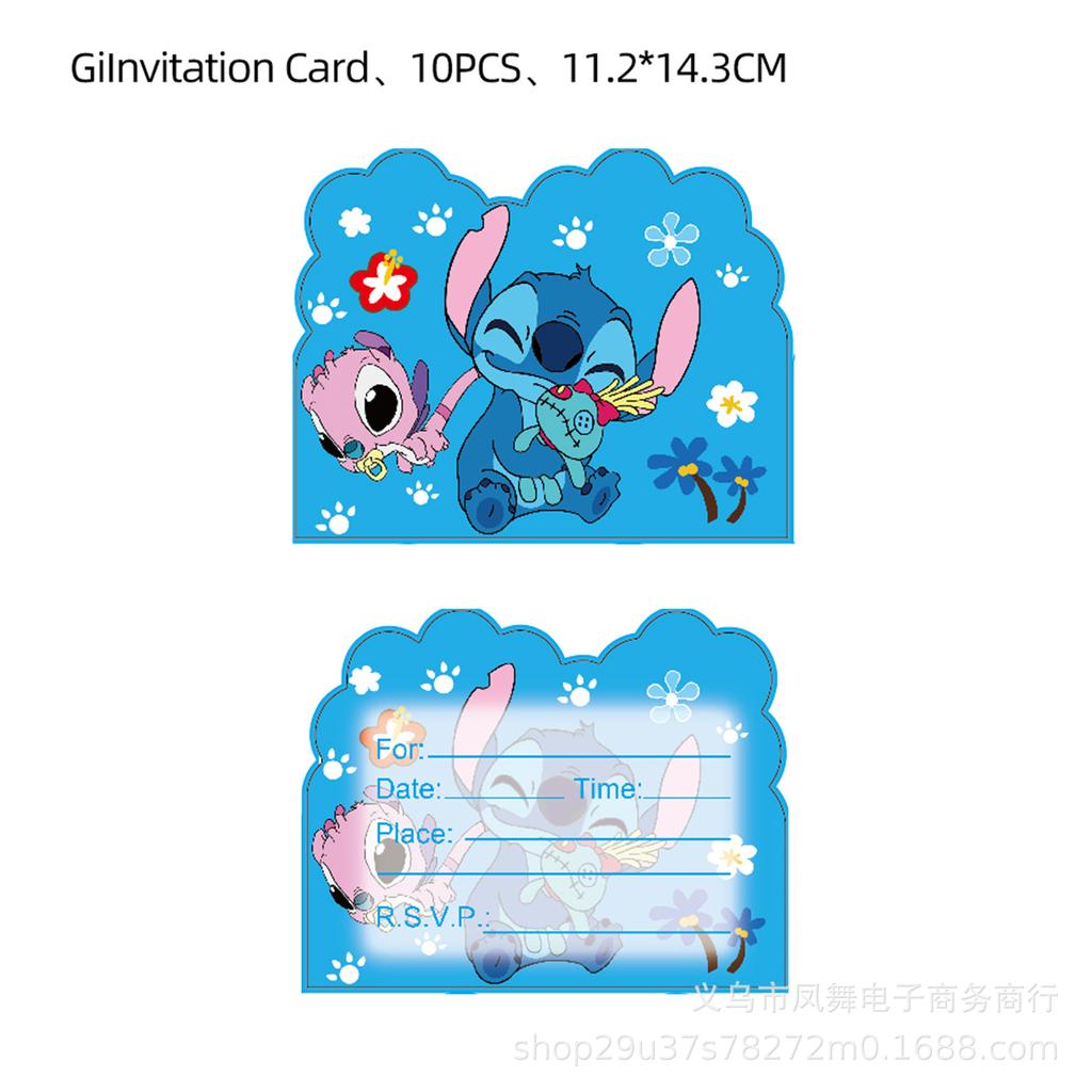 Cash Cute Invitation Card Star Baby Stitch Invitation Card Birthday Party Invitation Cartoon Powder