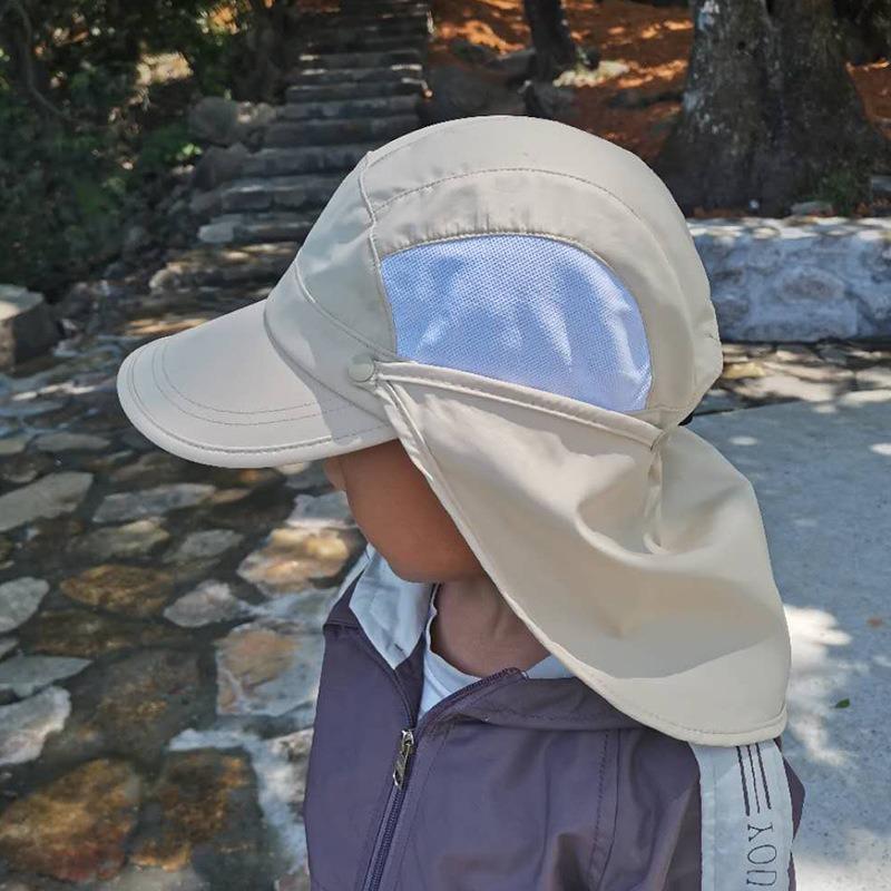 Baseballkappe Jungen Frühling und Sommer Outdoor Radfahren Bergsteigen Reisen Sonnenschutz Schatten Nackenschutz Umhangkappe Kinderkappe