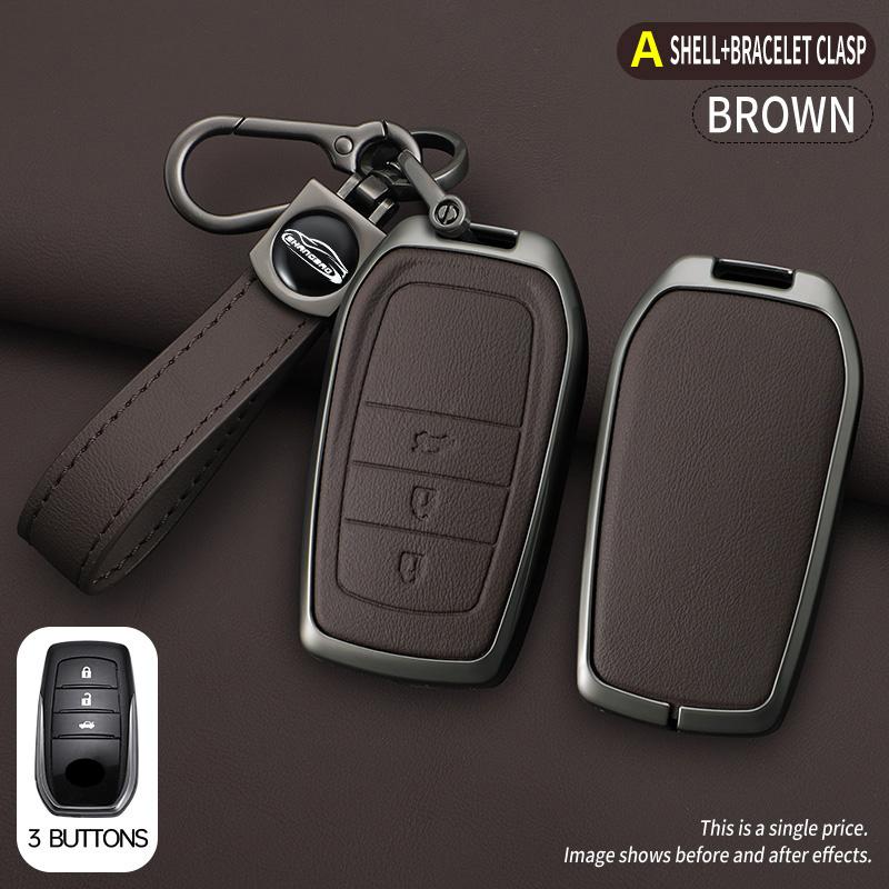 2 3 4 5 6 Buttons Car Key Case Cover For Toyota Gr Sport C-Hr Gazoo Rav4 Racing Mirai Avensis Zinc Alloy Keychain Accessories