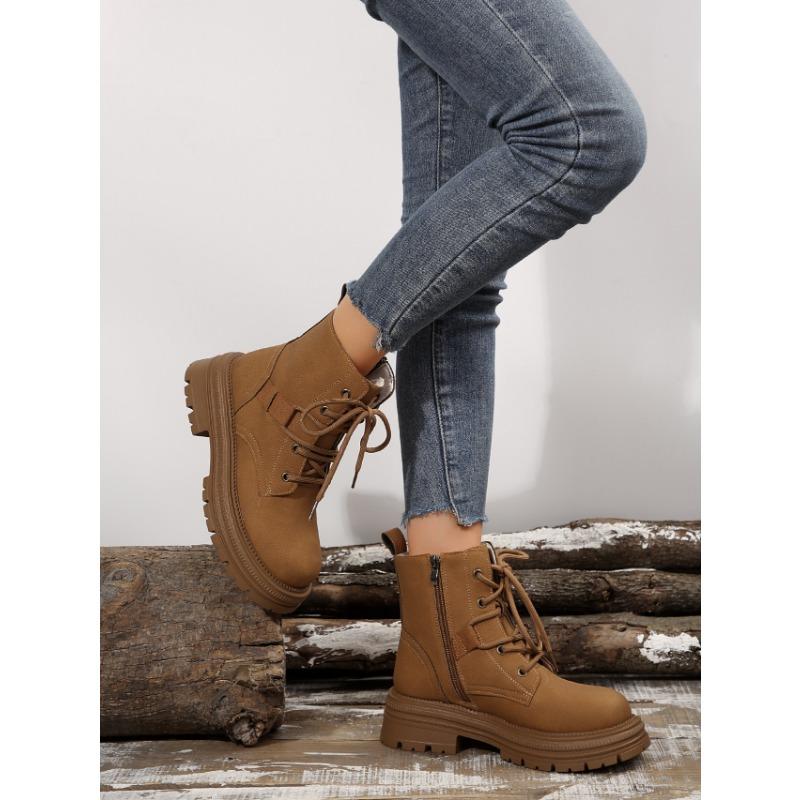 Large Size Platform Martin Boots Winter New Short Boots Retro Style Comfortable Martin Boots Women