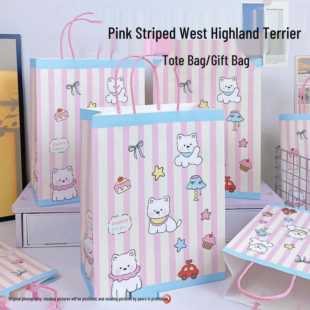 Cute Cartoon Kraft Paper Tote for Jewelry & Small Gifts