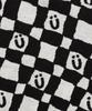 ISTKUNST Checkerboard Smiley Collar Half Knit_Black(Ik2Dmmk641A)