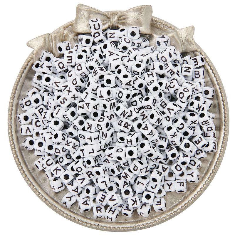 Handmade Bracelet Beads 5x5mm Acrylic English Letters Square Beads Beading Jewelry Accessories Handmade Pendant Diy Bracelet Materials