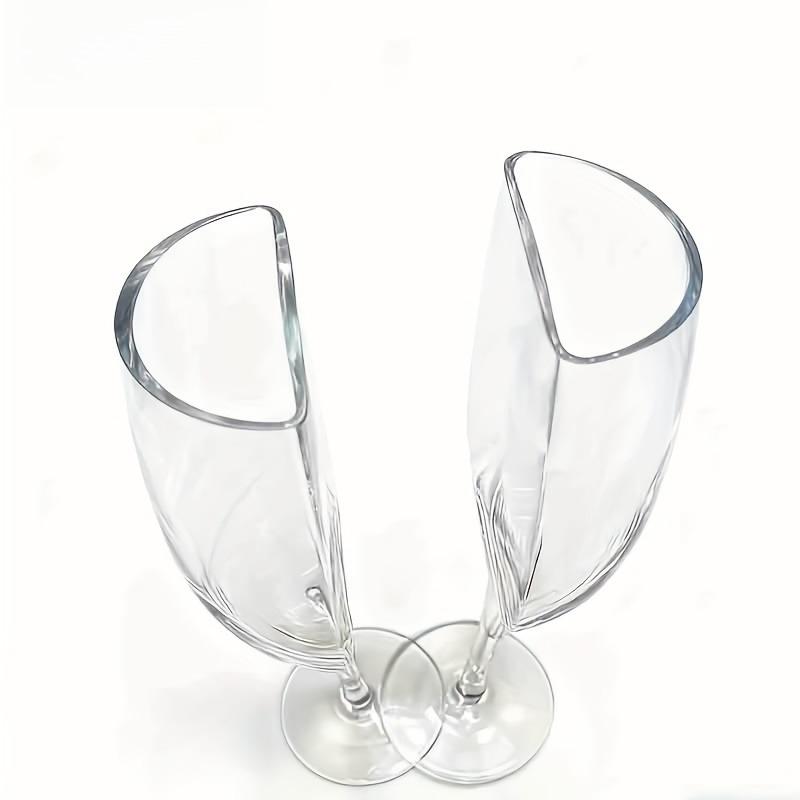 Unique Half Wine Glasses (4.73oz), Innovative Design for Red And White Wine,Perfect for Celebrations with Friends, Anniversaries, Weddings