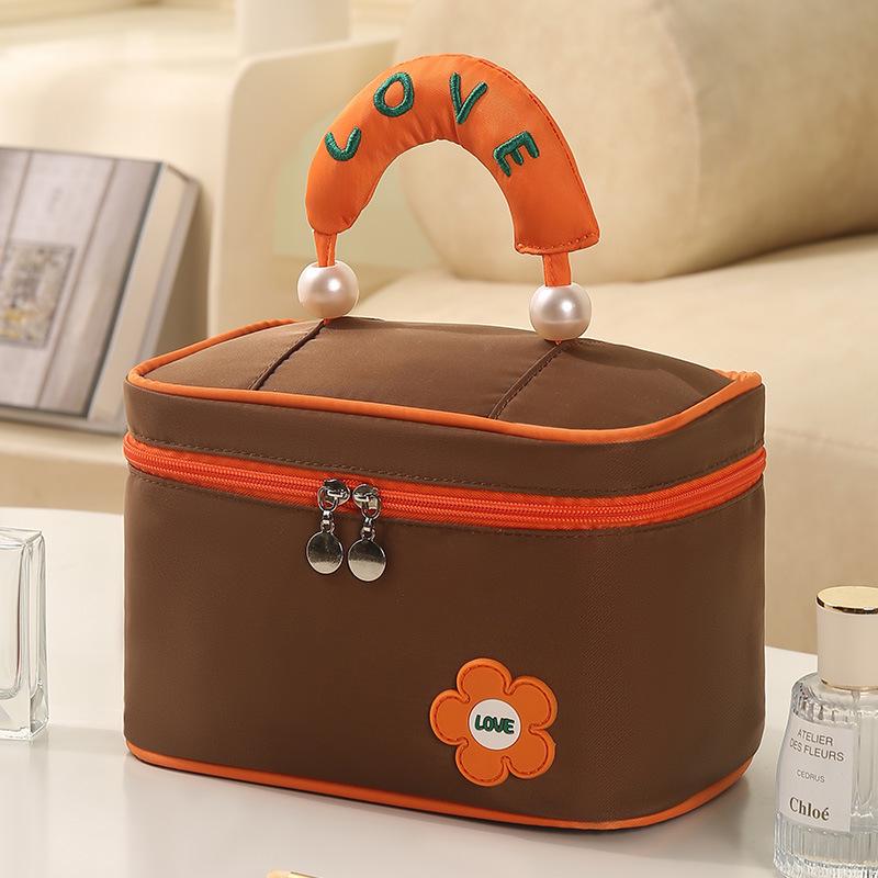 Colorblock Dopamine High-Capacity Travel Makeup Bag - Simple, Chic, New Design 23 x 14 x 15